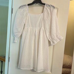 Entro White Gingham Dress